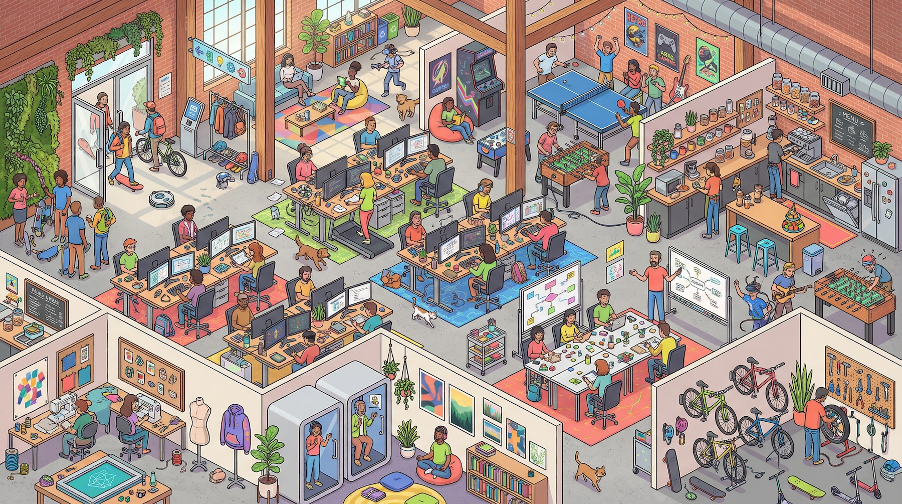 Coconut Startup Office Isometric Illustration