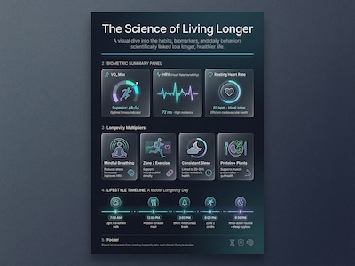 Longevity & Healthspan Optimization Infographic Poster