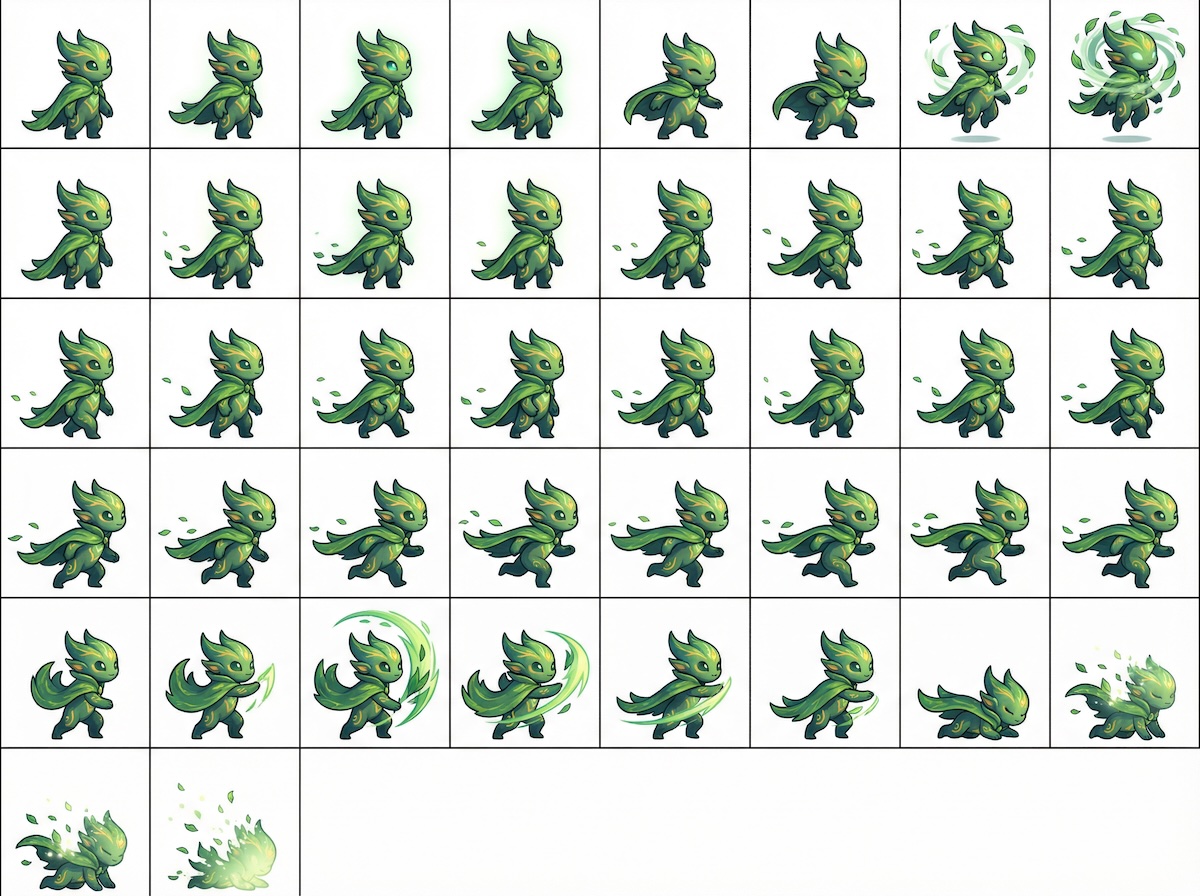 Forest Guardian Character Sprite Sheet