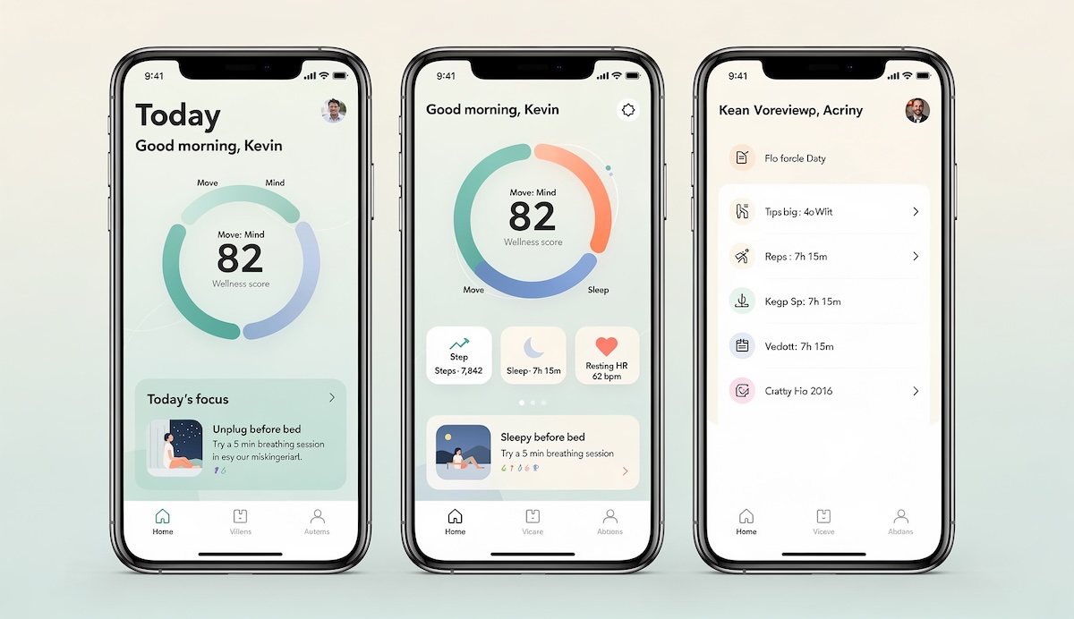 Modern Health & Wellness Mobile App UI Mockup