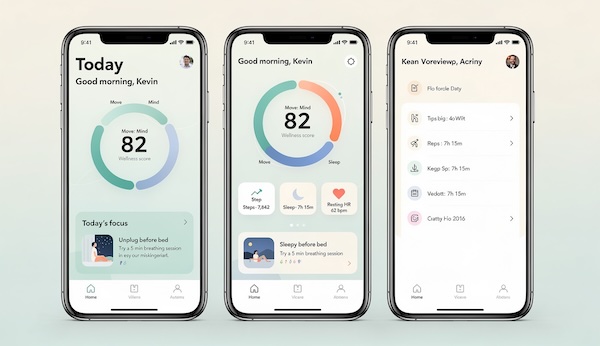 Modern Health & Wellness Mobile App UI Mockup